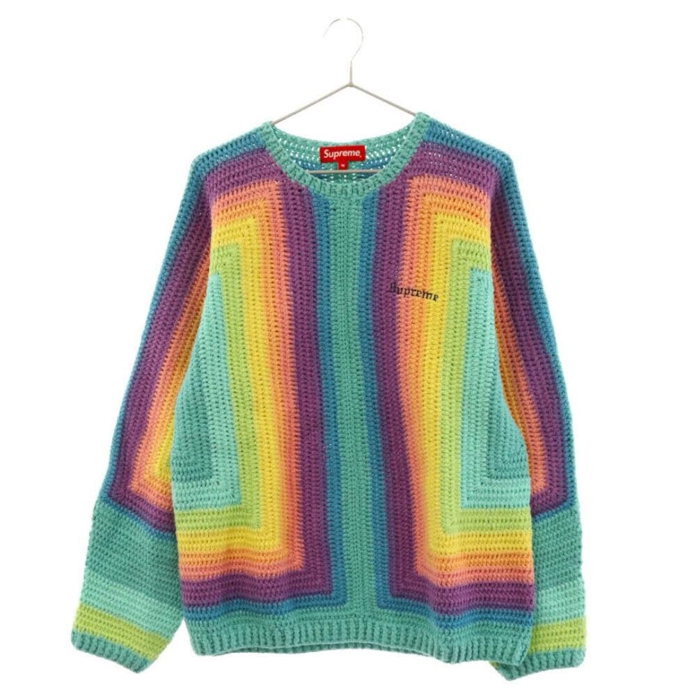 Supreme multicolor rainbow crochet sweater